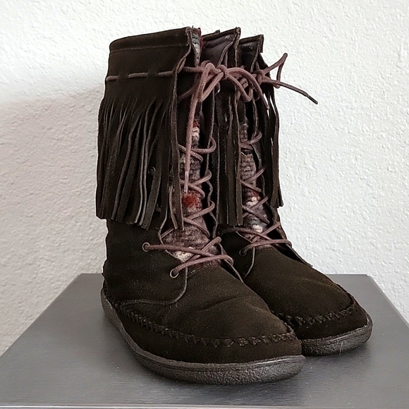 Woolrich Shoes Woolrich Moccasin Boots Brown Wool Blend Lining